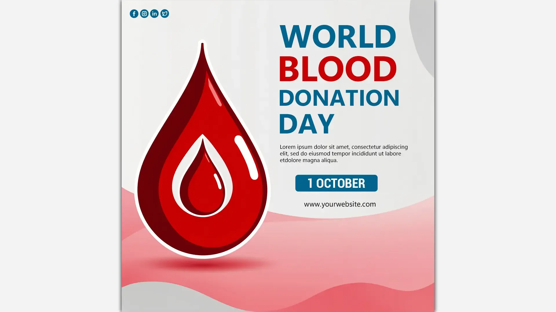 National Voluntary Blood Donation Day Promotion Instagram Post